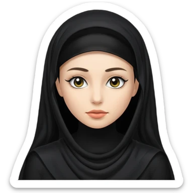 shaman woman in black clothes black veil sticker