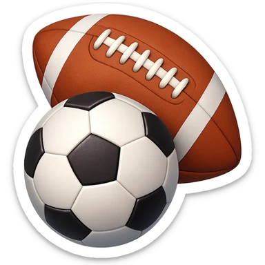 Сгенерируй мне в стиле детализированного емодзи два скрещенных мяча на пнг фоне без фона sticker