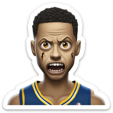 scary zombie stephen curry sticker