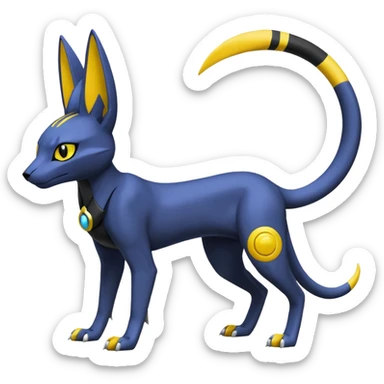 Heliolisk-Bastet-Lombax-Sergal-Umbreon-Cyclizar-Genesect-Pokémon, full body sticker