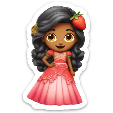 strawberry shortcake in a lehenga  sticker