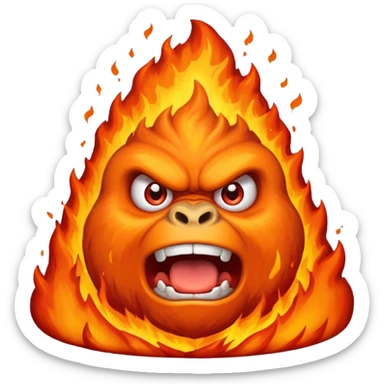 can i have an image of an angry volcano erupting with an angry face. dont make it look like a garilla sticker