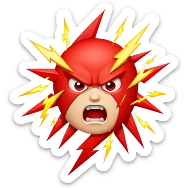 Rayos sentellas con furia rojo que exprese molesta con rayos sticker