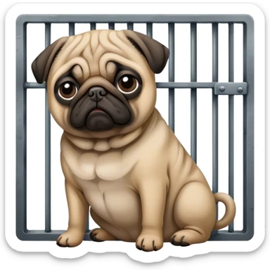 Pug in prison sticker