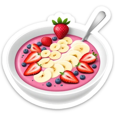 smoothie bowl with strawberries sticker