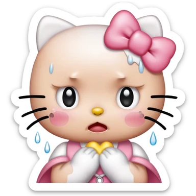 crying Hello Kitty sobbing sticker