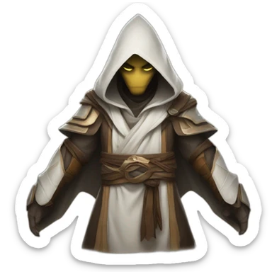 hooded jedi folding arms in world of warcraft sticker