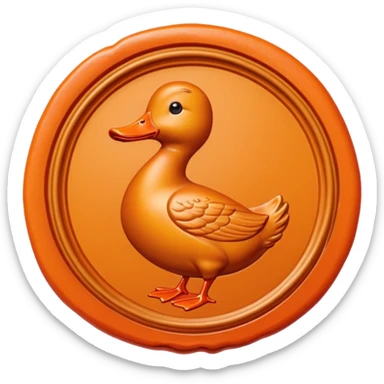 Wax Seal with orange duck that says Golf Snob Approved sticker