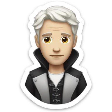 Gothic white male sticker