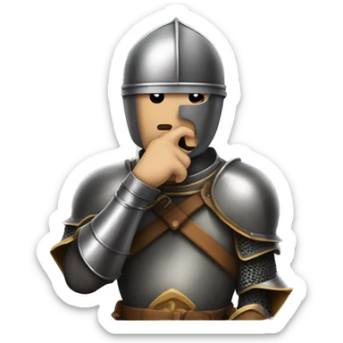 knight holding finger over mouth shushing people  sticker