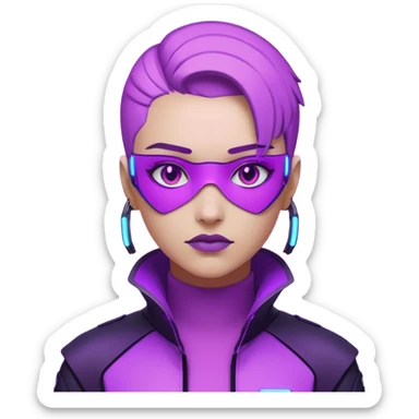 neutre gender neon cyberpunk light purple, I don't want you to use props sticker