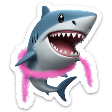 Shark with feather boa sticker