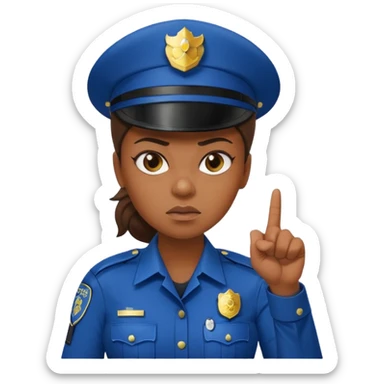 angry female police officer pointing her finger sticker