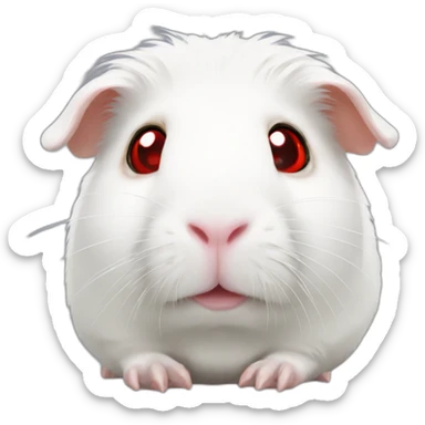 Totally White Guinea pig red eyes sticker