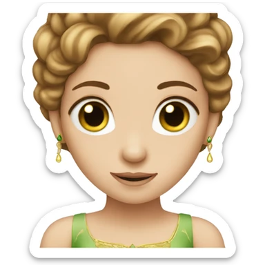 Princess with Green eyes and brown hairs sticker