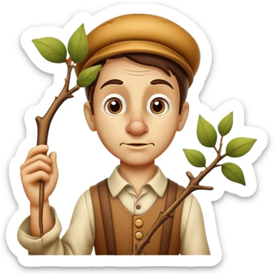 Pinnochio with a branch nose  sticker