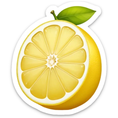 un citron allongé dont un a moitie coupe sticker