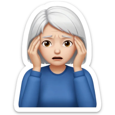female white hair face palm
 sticker