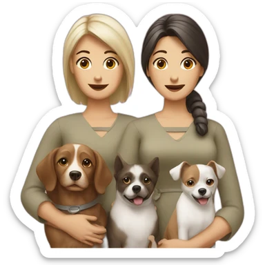 two wives and pet dog sticker