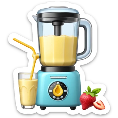 A SMOOTHIE MACHINE WITHOUT THE LID ON, THE SMOOTHIE SPLASHES OUT sticker