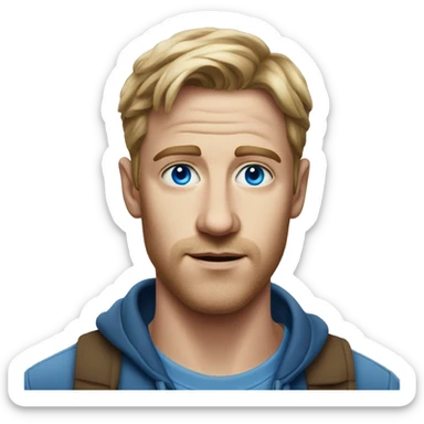 realistic portrait of a man with blue eyes  sticker