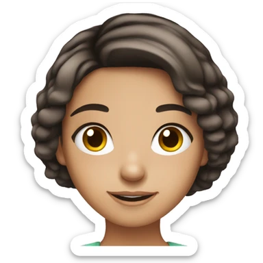 Pretty brunette girl with long eyelashes sticker