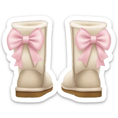 Aesthetic uggs with light pink bows sticker