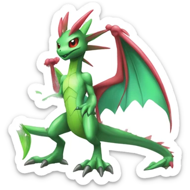 Full body sharp edgy shiny punk colorful Fairy-Flygon-Scyther-grovyle sticker