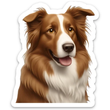 light brown border collie and woman with long brown hair sticker