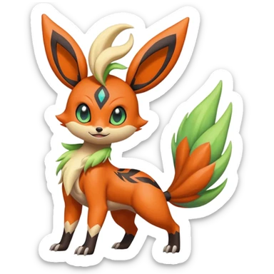 Colorful Exotic Meloetta-Flareon-Terrakion-Virizion-Venom-Stitch-Fakémon-creature-hybrid sticker