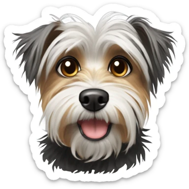 super old crusty scraggly and make him look a little more like yorkshire terrier maltese mix and cute black brown and a little bit of gray dog that’s super ugly and old yorkshire terrier and maltese mix make it way way way uglier and crustier  sticker