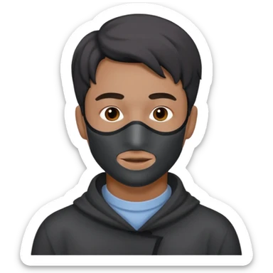  man, charcoal face mask sticker