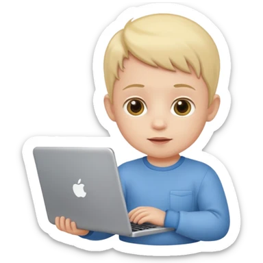 A baby DEVELOPER WITH A laptop sticker
