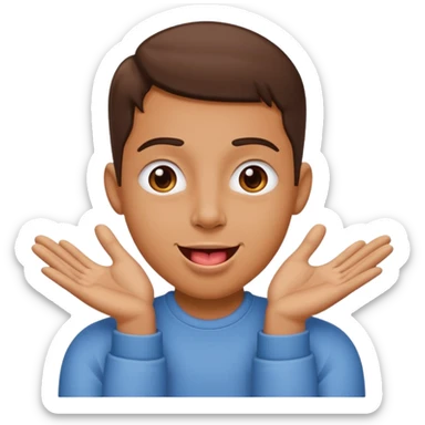 hands out like a hug and tounge out with eyes squinting  sticker