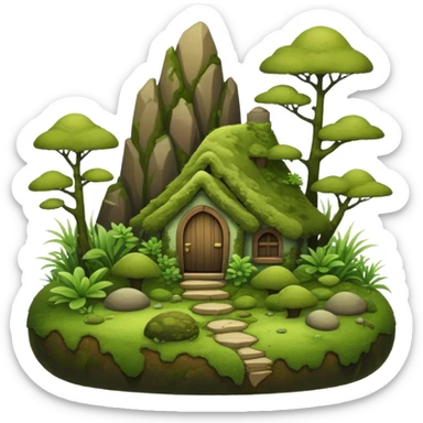 Green-brown-mossy-dusky-dull-aesthetic-scenic-scenery-Decoration sticker