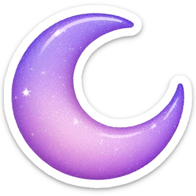 Sparkly glossy Pastel lilac-gradient crescent sticker