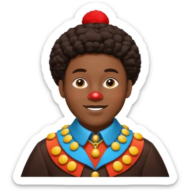 Sinterklaas zijn knecht, zwarte piet met , kraag, Piet pak  sticker
