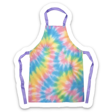 Realistic pastel tie dye apron tied in the front. sticker