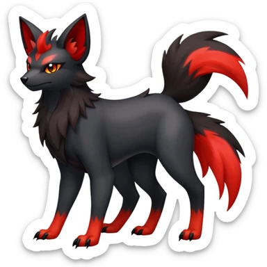 Zorua-Houndour-Fakémon-hybrid-creature (full body)  sticker