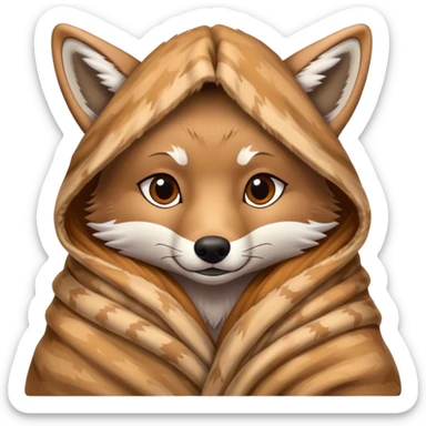 Coyote cozy in blanket sticker