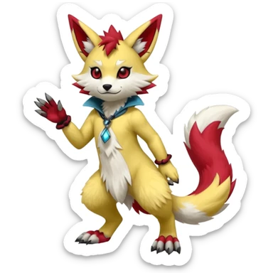 Cool gothic cute Kemonomimi Nekomimi Japanese Anime Kemono Furry Style Manectric-Zangoose-Zeraora-Sergal-Fursuit-furry-fursona sticker