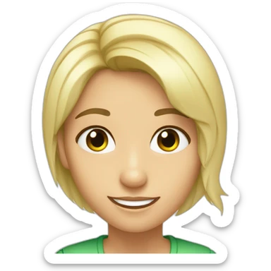 Nena rubia ojos verdes sonrisa sticker