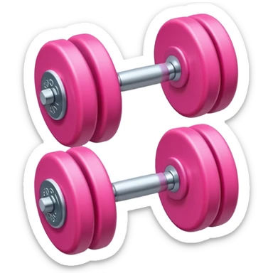 one pink dumbbell, single fitness weight sticker