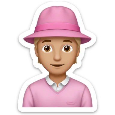 pink hatt and dress  man  sticker