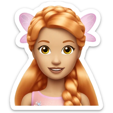 Attractive Barbie ginger fairy sticker