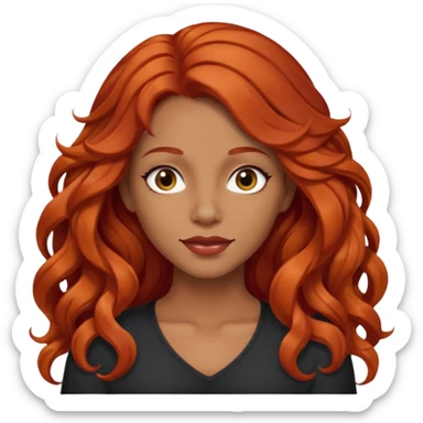 Preta, do cabelo grande ondulado, vermelho, cara de Seria, croped sticker