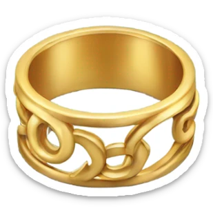 two gold rings sticker