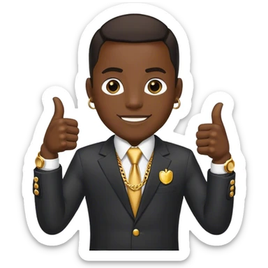 double thumbs up gangster dripped out black joe biden  sticker