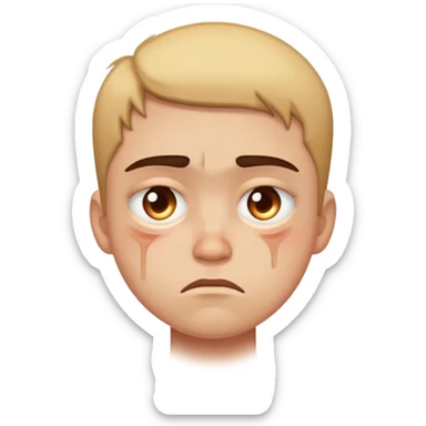 Sad face with bruises  sticker