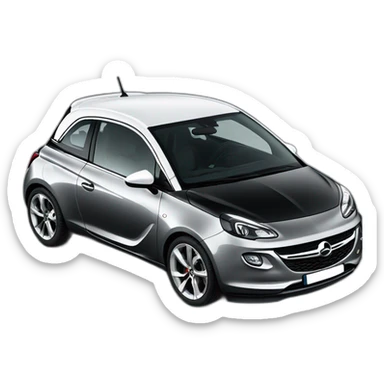 opel adam noire avec toit en blanc sticker